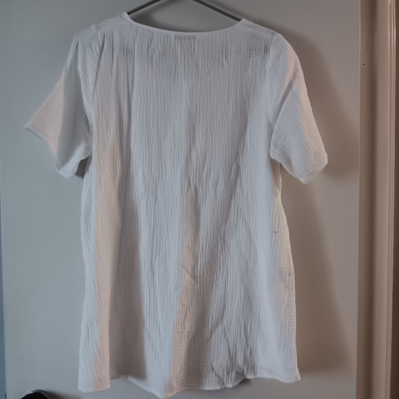MES SOEURS ET MOI White Cotton Gauze Pullover Top L - Picture 2 of 4